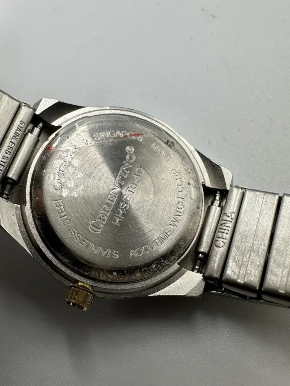 3/$30 Cerentino Mens Watch Silver Gold Two Tone Diamond Accent Stretch